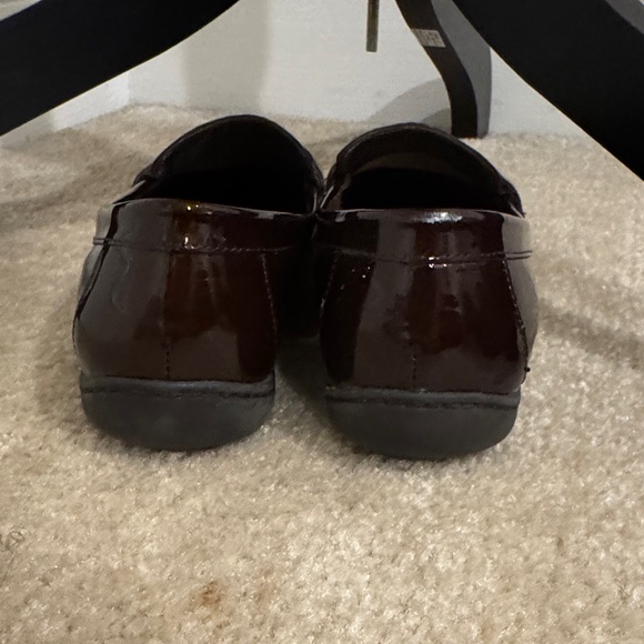 Anne Klein Brown Croc-Patterned Loafers with Gold Detail - Picture 2 of 9